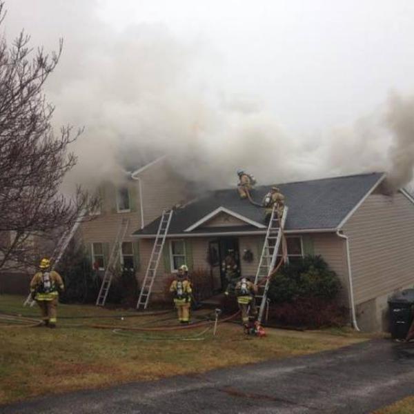1/3/15: 13:57 CT: HOUSE FIRE 2500 BLOCK OF MINDI DR BOX: 0403 DUE: E43 E23 E72 BE432 T2 TO3 YA52-1 CS7

On January 3rd, station 7 was alerted for a house fire on Mindi Drive in Manchester's first due. Engine 43 was first arriving and confirmed a working fire. The fire started in the chimney and extended into the walls and crawlspace of the structure. 72 was the second arriving engine and assisted Manchester and Hampstead crews with initial fire attack. The fire was knocked in approx 20 minutes and crews from Manchester, Lineboro, Hampstead, Westminster, and Arcadia remained on scene for about 2 hours to complete overhaul operations.