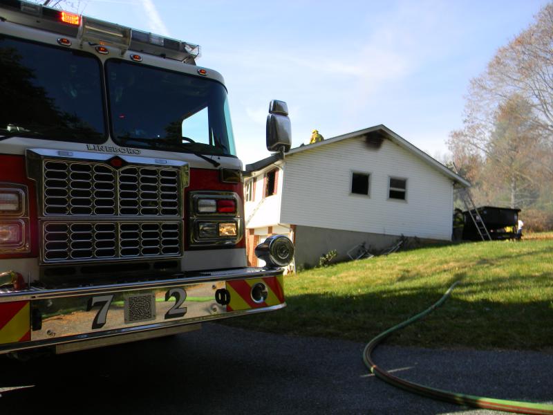 2015-11-26 Thanksgiving Morning: 09:49 
HOUSE FIRE 3600 BLK OF LINEBORO RD 
BOX:0707 
DUE:E72 E43 YE52-1 E23 T2 YT49 ET73 ET44 YBR59 X79 CS2
Station 7 was alerted for a house fire in the first due. E72 arrived on location with a working fire in a single family dwelling. Chief 7 established command. Crew from E72 made initial fire attack on the charlie side of the structure while the crew from ET73 pulled a second handline and conducted a primary search. Mutual aid companies arrived and assisted with ventilation and overhaul. Units E72, ET73, AU7, B76, U7, X79 all responded from LVFD with 23 members.
