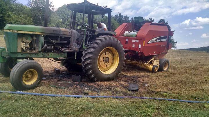 2015-08-01 Open House concludes with a real tractor fire at Hokes & Lineboro Rds.